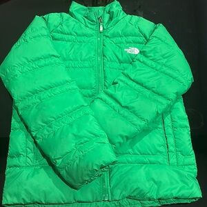 The Northface Jacket 550 Down Puffer Youth L 14-16 Green Teen Full Zip Ski